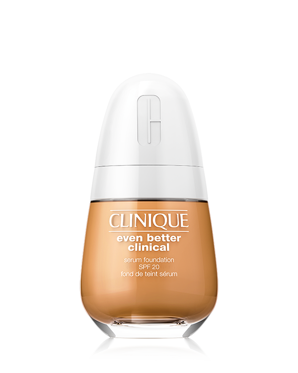 Even Better Clinical™ Serum Foundation SPF20, Built with 3 serum technologies, this satin matte oil-free formula delivers beautifully even coverage and leaves bare skin looking even better.