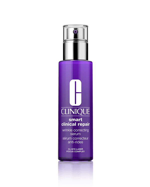 Clinique Smart Clinical Repair™ Wrinkle Correcting Serum, A laser-focused clinical serum that targets wrinkles from multiple angles.