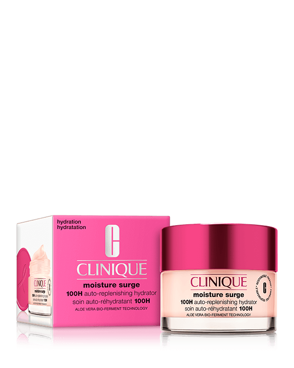 Breast Cancer Campaign: Limited Edition Moisture Surge™ 100H Auto-Replenishing Hydrator, &lt;strong&gt;This Moisture Surge&amp;trade; does more.&lt;/strong&gt;&lt;br /&gt;Your purchase of this limited-edition pink moisturiser includes a donation to the Breast Cancer Research Foundation.